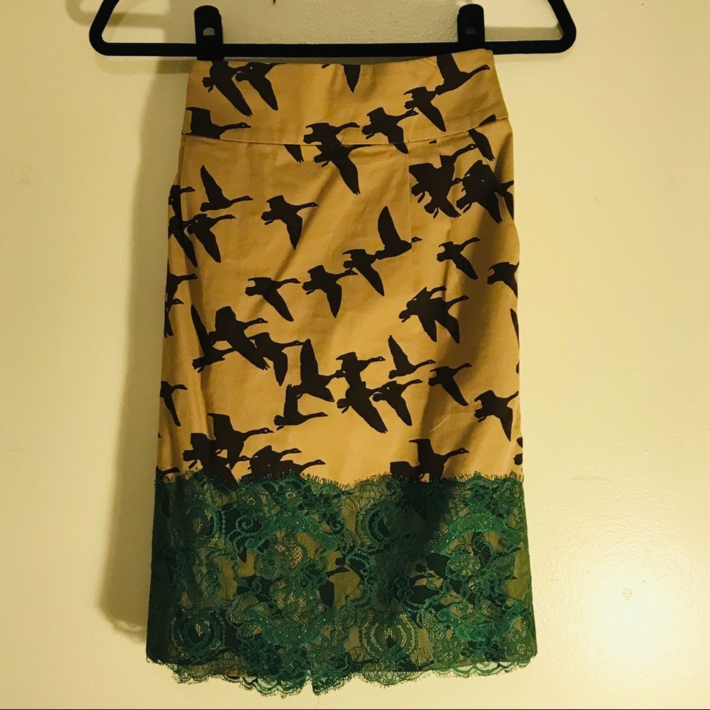 Theory brown top and matching Leifsdottir skirt